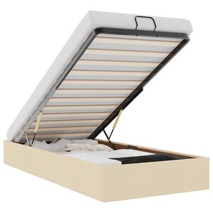 vidaXL Османска рамка за легло без матрак, кремава, 100x200 см, плат