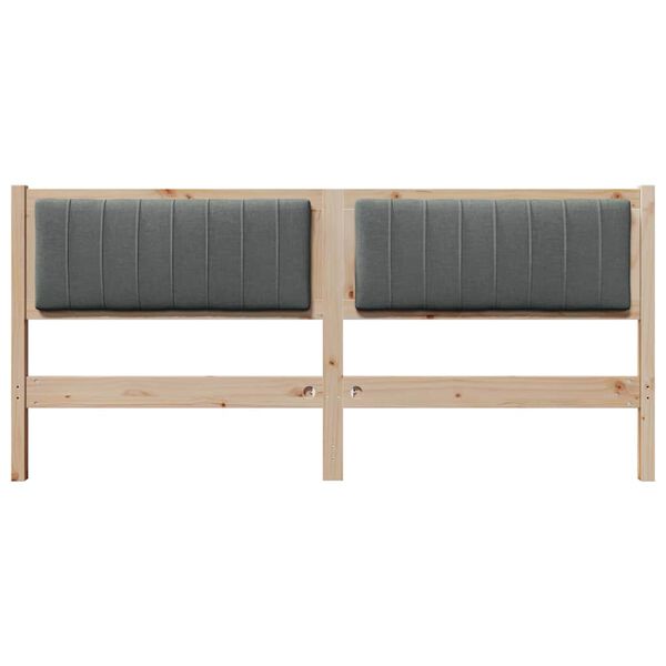 vidaXL Тапицирана табла с таблото Кафяво 180 cm Солидно борово дърво