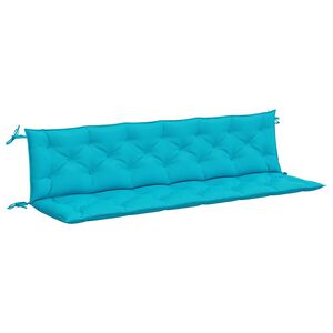 vidaXL Възглавници за градински пейки 2 бр тюркоаз 200x50x7 см плат