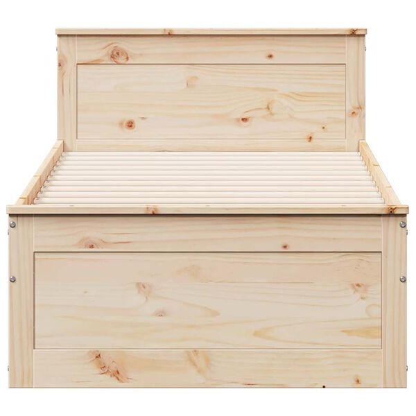 vidaXL Рамка за легло без матрак с табла 90x190 см борово дърво масив