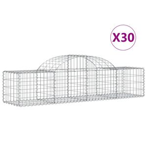 vidaXL Габионни кошници арка 30 бр 200x50x40/60 см поцинковано желязо