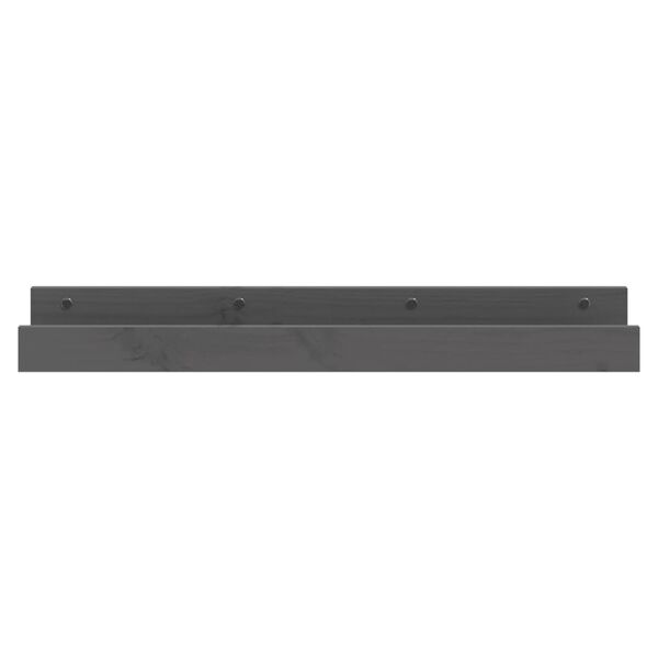 vidaXL Стенни рафтове, 2 бр, сива 80x12x9 см масивно борово дърво