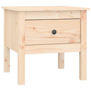 vidaXL Странична масичка, 50x50x49 см, борово дърво масив