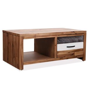 vidaXL Маса за кафе, акациево дърво, 90x50x37,5 cм