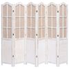 vidaXL Параван за стая, 6 панела, бял, 210x165 cм, текстил