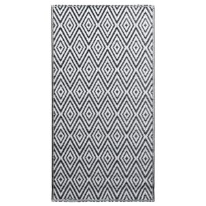 vidaXL Килим за открито, ARAKIL бяло и черно, 160x230 см, PP