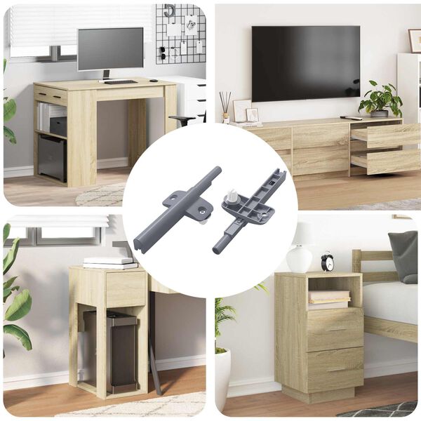 vidaXL Мек близак 2 pcs Сив 125 x 47 x 15 мм ПП