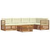 vidaXL Комплект дивани за открито 6 pcs Натурален и Крема