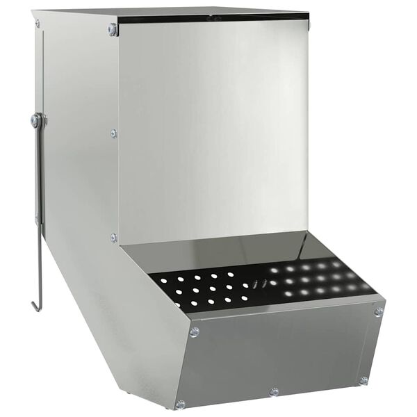 vidaXL Хранилка за зайци Сребрист 17,5 x 26 x 28,5 см