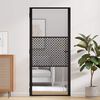 vidaXL Вътрешна врата Черно 93 x 201.5 cm Закалено стъкло и алуминий