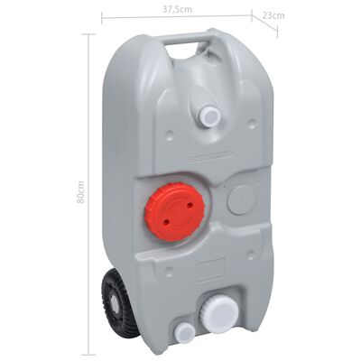 vidaXL Резервоар за вода на колела за къмпинг 40 л сив