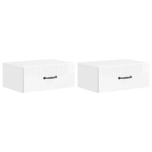 vidaXL Спален шкаф с монтаж на стена 2 pcs Бял гланц 49 x 34,5 x 20 см