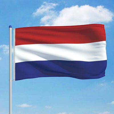 vidaXL Флаг на Нидерландия и алуминиев флагщок, 6 м