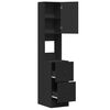 vidaXL Кухненски шкаф, черен, 35x50x180 см, инженерно дърво