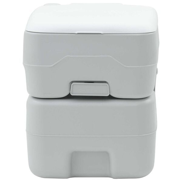 vidaXL Къмпинг тоалетна Сив и бял 41,5 x 36,5 x 42 см Полиетилен