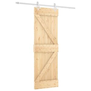 vidaXL Преплъзваща се врата 70 x 210 cm Естествено и бяло