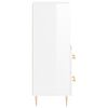 vidaXL Сайдборд, бял гланц, 34,5x34x90 см, инженерно дърво
