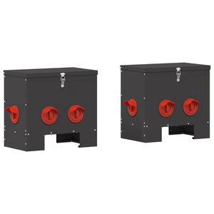 vidaXL Кокошарник 2 pcs Черно 40,5 x 25 x 38 см