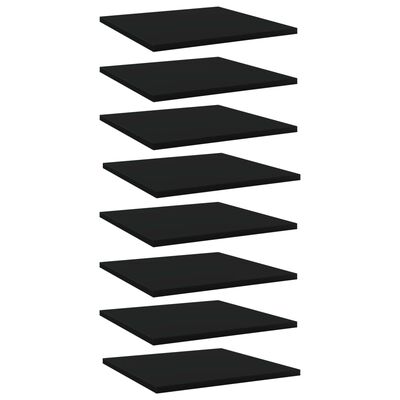 vidaXL Рафтове за етажерка, 8 бр, черни, 40x40x1,5 см, ПДЧ