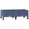 vidaXL Градинска саксия с колела Синьо сиво 80 x 40 x 33 см ПП