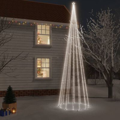 vidaXL Коледна елха с шип, студено бяло, 1134 LED, 800 см