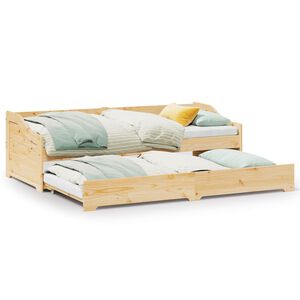 vidaXL Кушетка с издърпващ се матрак без матрак IRUN 90x200 см