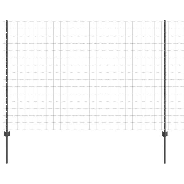 vidaXL Ограда и колче Сив 1,5 x 10 m Стомана