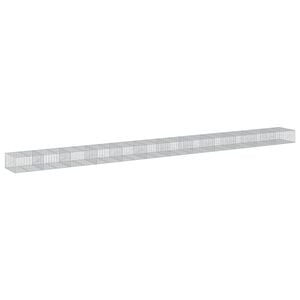 vidaXL Габионна кошница с покритие, 1200x100x50 см, поцинковано желязо