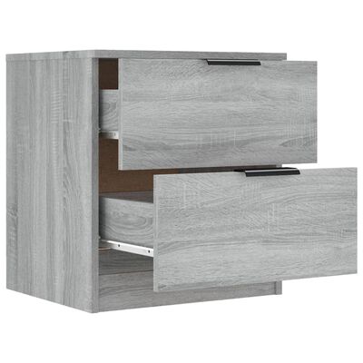vidaXL Нощни шкафчета, 2 бр, сив сонома, инженерно дърво