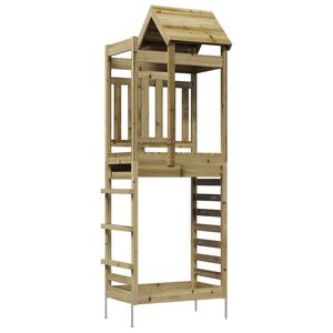 vidaXL Игрална кула Кафяво Солидна импрегнирана дървесина