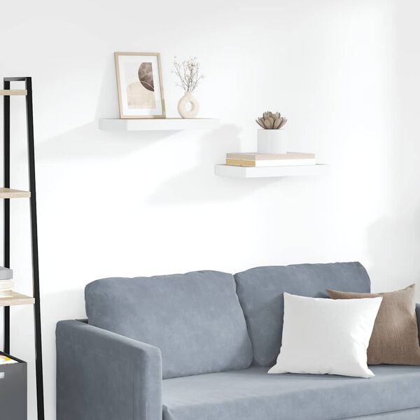 vidaXL Окачени стенни рафтове, 2 бр, дъб и бял, 40x23x3,8 см, МДФ