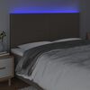vidaXL LED горна табла за легло, таупе, 200x5x118/128 см, плат