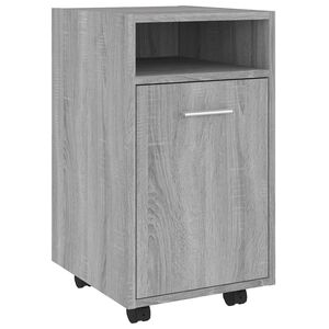 vidaXL Нощно шкафче с колелца, сив сонома, 33x38x60 см инженерно дърво