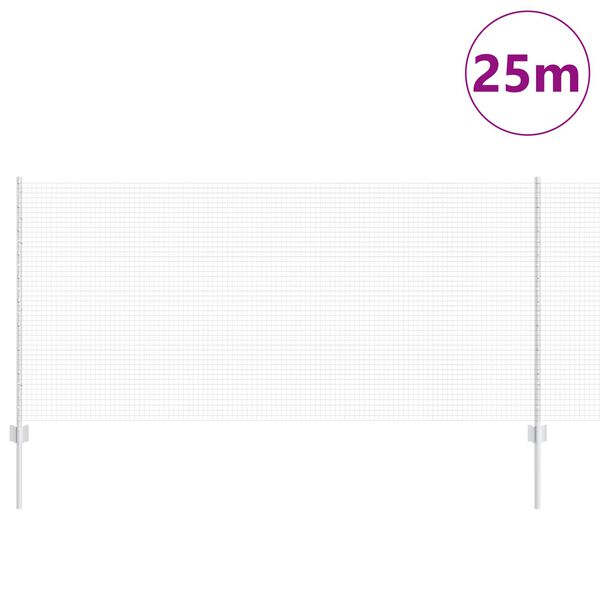 vidaXL Ограда с пост Сребрист 1 x 25 m Стомана