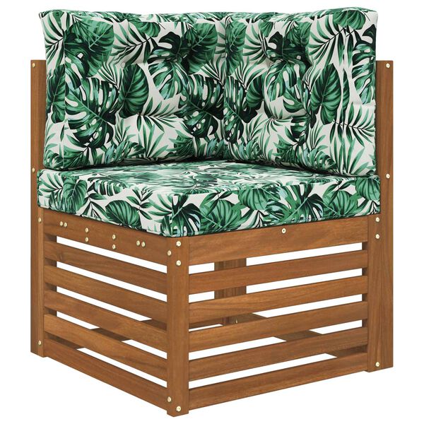 vidaXL Възглавница за диван на открито 3 pcs Мотив с листа Полиестер