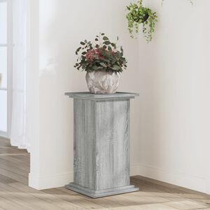 vidaXL Поставка за растения, сив сонома, 33x33x60 см, инженерно дърво