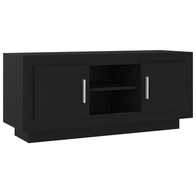 vidaXL ТВ шкаф, черен,102x35x45 см, инженерно дърво