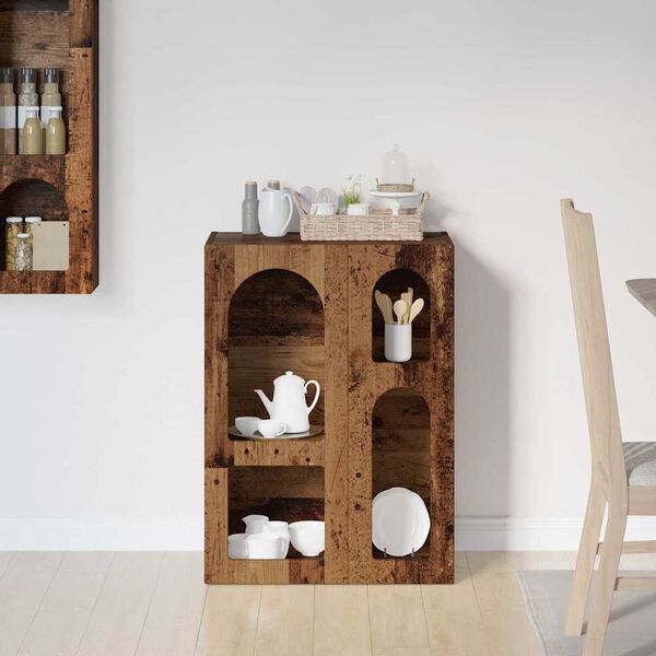 vidaXL Служебен шкаф Старо дърво 59 x 35 x 80.5 см Инженерно дърво