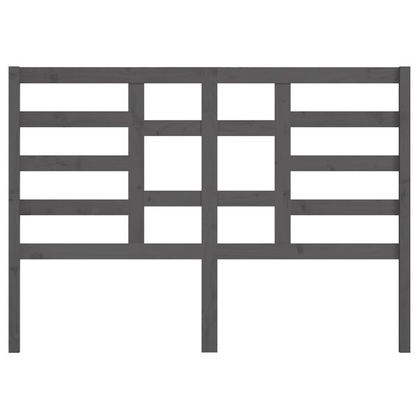 vidaXL Горна табла за легло, сива, 156x4x104 см, бор масив