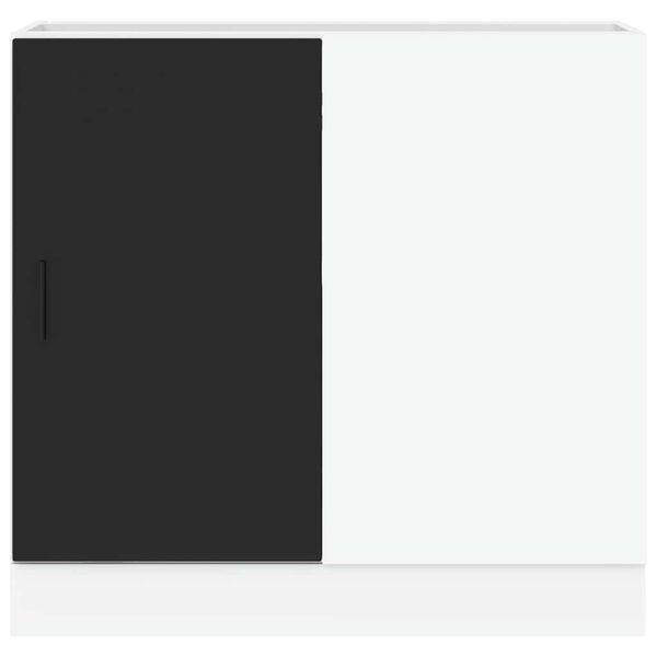 vidaXL Долен шкаф за мивка "Lyon" Черен инженерен дървен материал