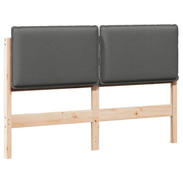 vidaXL Тапицирана табла с таблото Естествено и светло сиво 150 cm