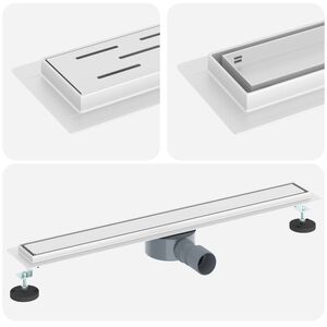 vidaXL Душ канал 2-в-1 с 360&deg; сифони Сребрист 70 cm