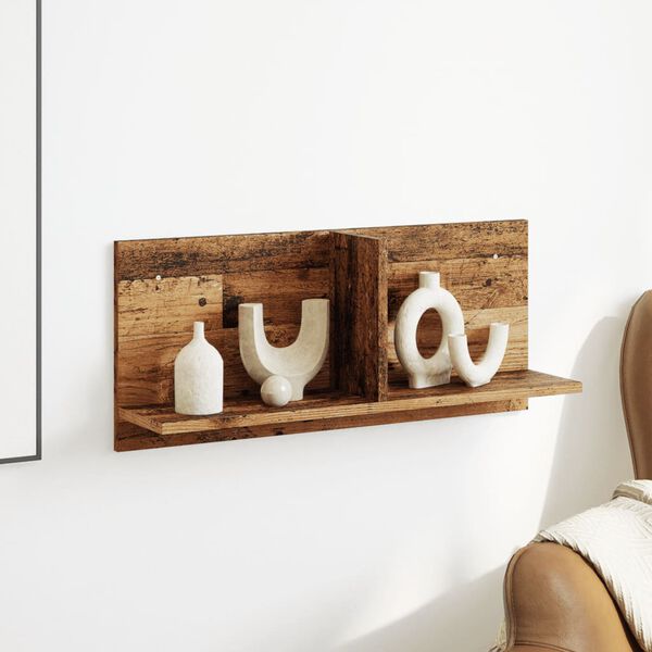 vidaXL Стенен шкаф, 70x16,5x30 см, старо дърво, инженерно дърво