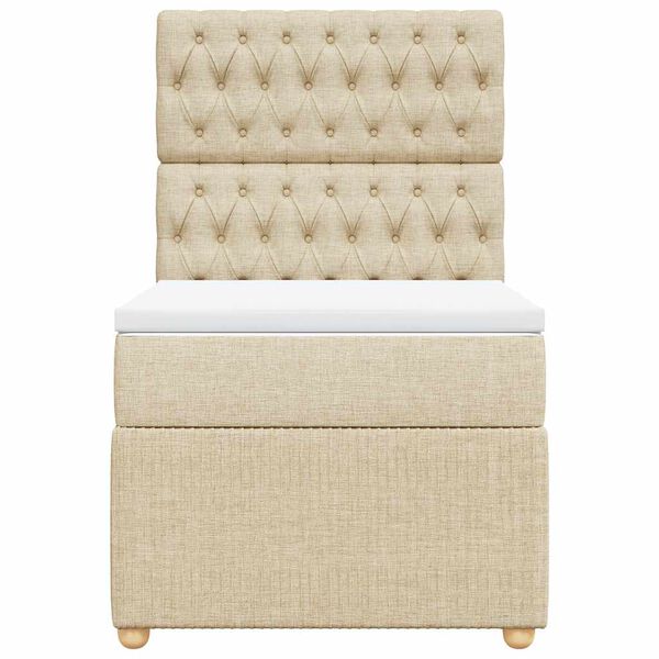 vidaXL Боксспринг легло с матрак, кремава, 80x200 см, плат