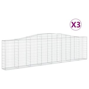 vidaXL Габионни кошници арка 3 бр 400x30x100/120 см поцинковано желязо