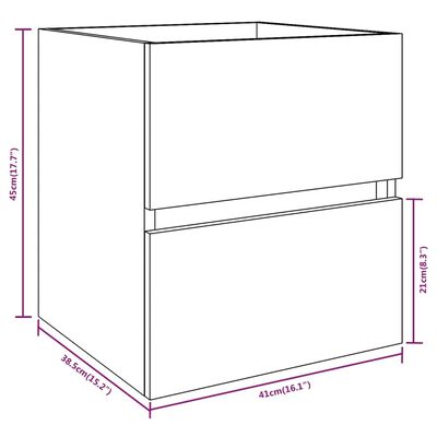 vidaXL Шкаф за мивка, кафяв дъб, 41x38,5x45 см, инженерно дърво