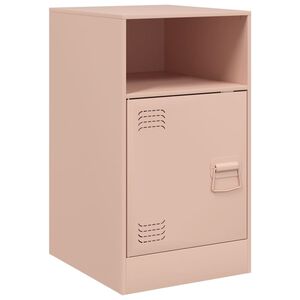 vidaXL Нощно шкафче, розово, 34,5x39x62 см, стомана
