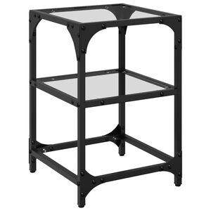 vidaXL Маса за кафе с прозрачен стъклен плот 30x30x45 см стомана