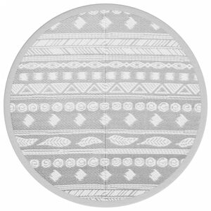 vidaXL Килим за открито, ARAKIL сив, &Oslash;120 см, PP