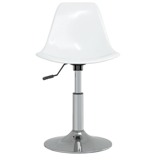 vidaXL Въртящи се трапезни столове, 4 бр, бели, PP